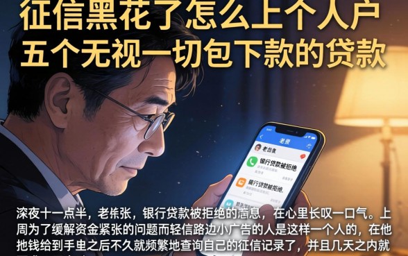 征信黑花了怎么上个人户，概括五个无视一切包下款的贷款
