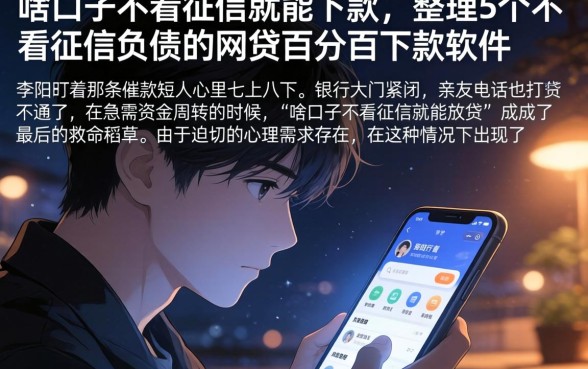 啥口子不看征信就能下款，整理5个不看征信负债的网贷百分百下款软件