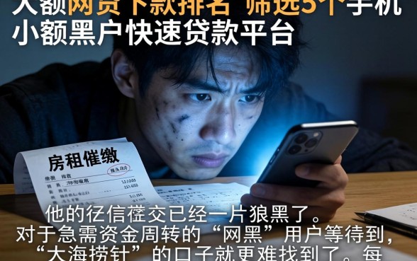 大额网贷下款排名，筛选5个手机小额黑户快速贷款平台