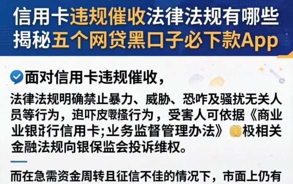 信用卡违规催收法律法规有哪些，揭秘五个网贷黑口子必下款app