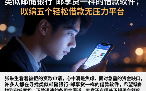 类似邮储银行-邮享贷一样的借款软件，归纳五个轻松借款无压力平台