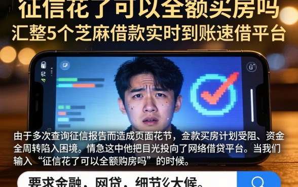 征信花了可以全额买房吗，汇整5个芝麻借款实时到账速借平台