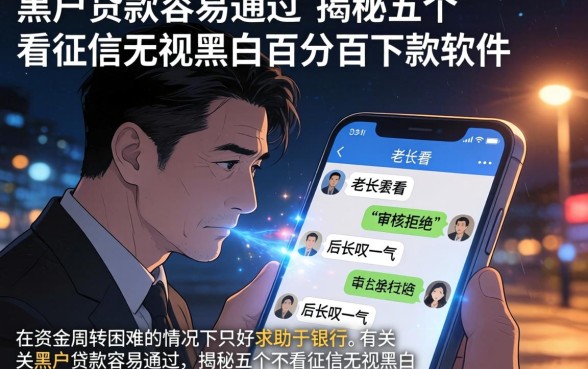 黑户贷款容易通过，揭秘五个不看征信无视黑白百分百下款软件
