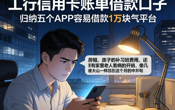 工行信用卡账单借款口子，归纳五个APP容易借款1万块的平台