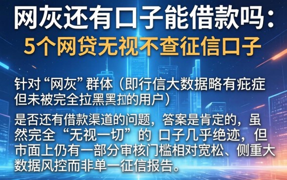 网灰还有口子能借款吗，详尽说明5个网贷无视不查征信口子