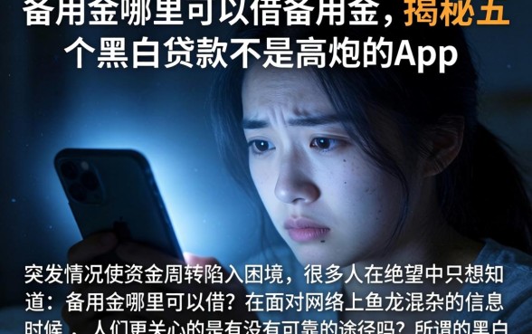 备用金哪里可以借备用金，揭秘五个黑白贷款不是高炮的app