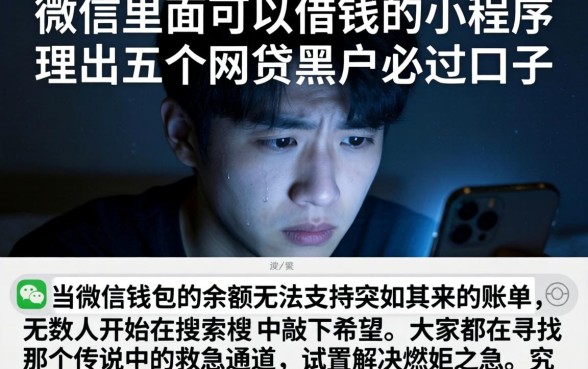 微信里面可以借钱的小程序，理出五个网贷黑户必过口子
