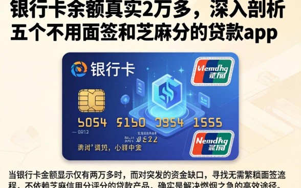 银行卡余额真实2万多，深入剖析五个不用面签和芝麻分的贷款app