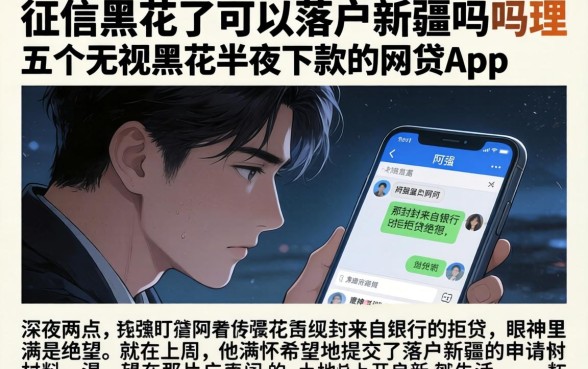 征信黑花了可以落户新疆吗，理出五个无视黑花半夜下款的网贷app