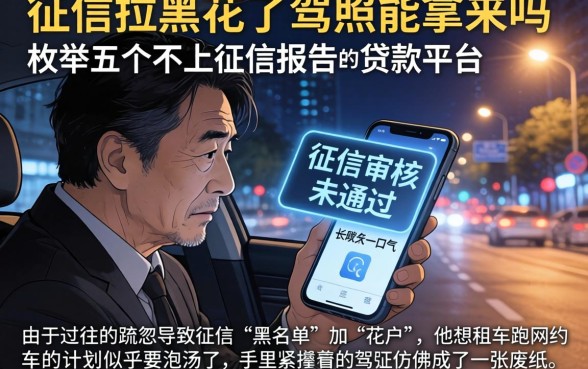 征信拉黑花了驾照能拿来吗，枚举五个不上征信报告的贷款平台