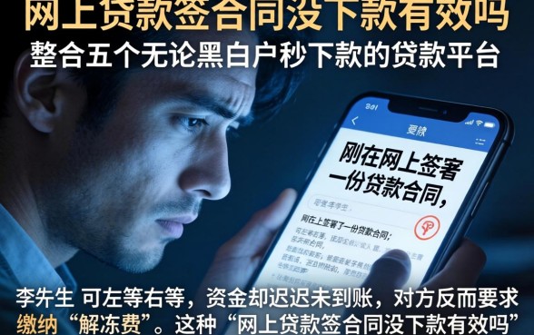 网上贷款签合同没下款有效吗,整合五个无论黑白户秒下款的贷款平台