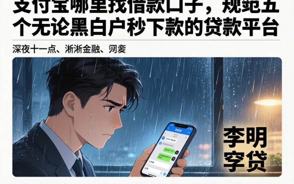 支付宝哪里找借款口子，规整五个无论黑白户秒下款的贷款平台