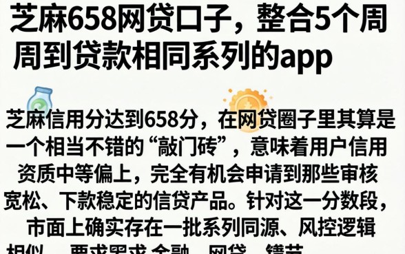 芝麻658网贷口子，整合5个周周到贷款相同系列的app