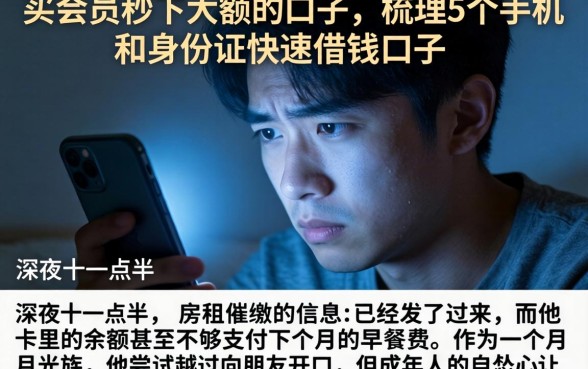 买会员秒下大额的口子,梳理5个手机和身份证快速借钱口子