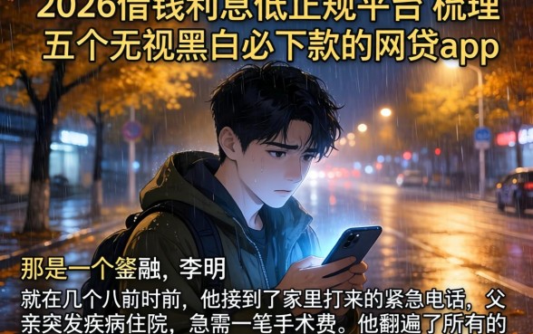 2026借钱利息低的正规平台，梳理五个无视黑白必下款的网贷app