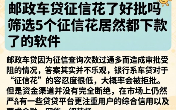 邮政车贷征信花了好批吗，筛选5个征信花居然都下款了的软件