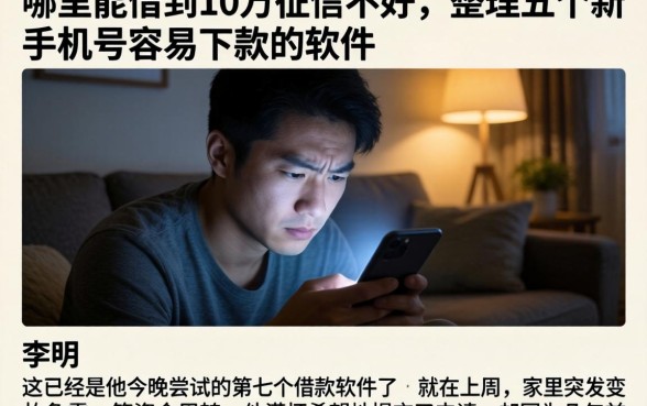 哪里能借到10万征信不好，整理五个新手机号容易下款的软件