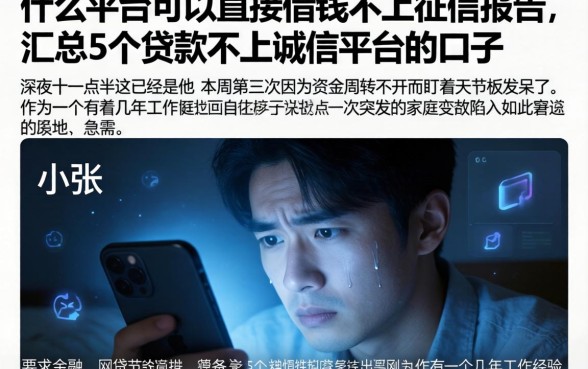 什么平台可以直接借钱不上征信报告，汇总5个贷款不上诚信平台的口子