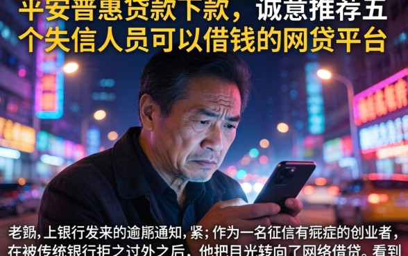 平安普惠贷款下款，诚意推荐五个失信人员可以借钱的网贷平台