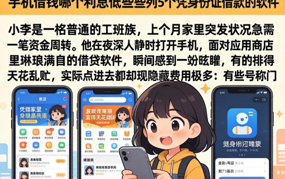 手机借钱哪个利息低些，胪列5个凭身份证借款的软件