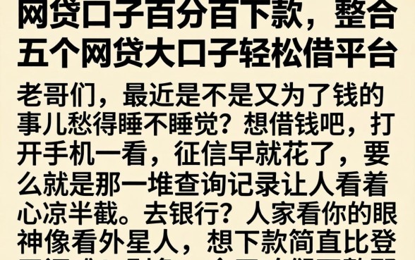网贷口子百分百下款，整合五个网贷大口子轻松借平台