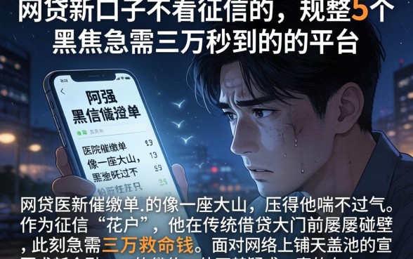 网贷新口子不看征信的，规整5个黑户急需三万秒到的的平台