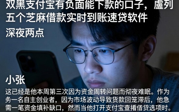 双黑支付宝有负面能下款的口子，胪列五个芝麻借款实时到账速借软件