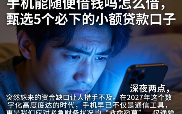 手机能随便借钱吗怎么借，甄选5个必下的小额贷款口子