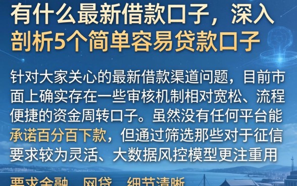 有什么最新借款口子，深入剖析5个简单容易贷款口子