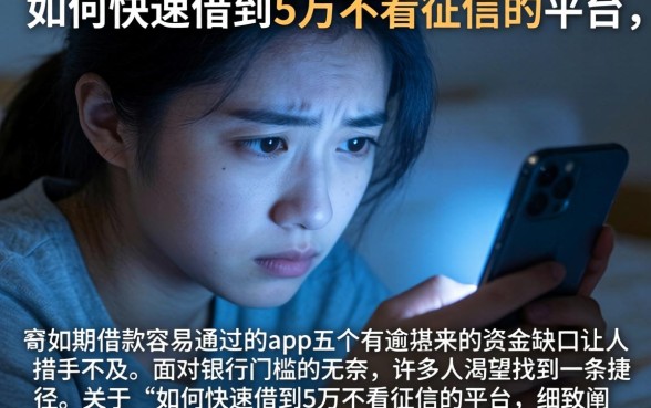 如何快速借到5万不看征信的平台，细致阐述五个有逾期借款容易通过的app