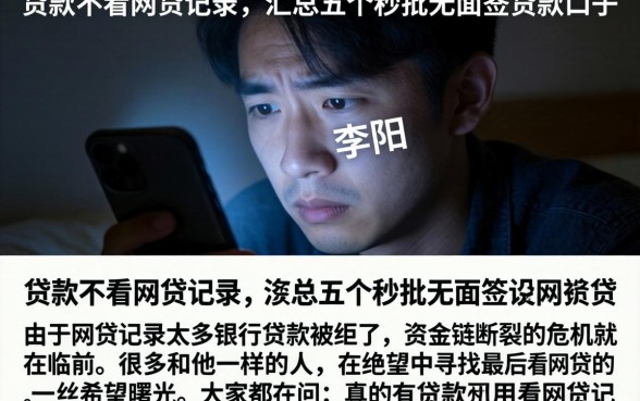 贷款不看网贷记录，汇总五个秒批无面签贷款口子