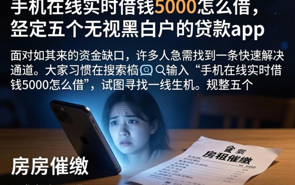 手机在线实时借钱5000怎么借，规整五个无视黑白户的贷款app
