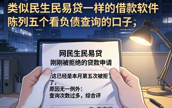 类似民生民易贷一样的借款软件，陈列五个不看负债查询的口子