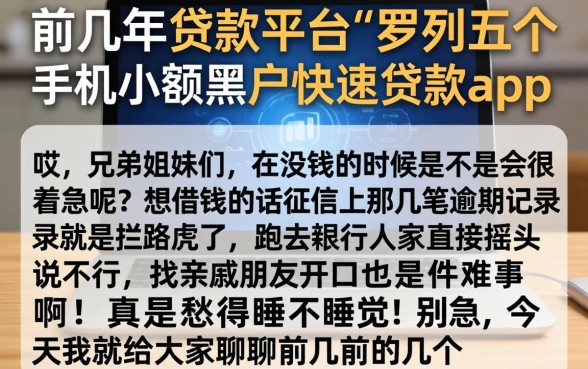 前几年的贷款平台,罗列五个手机小额黑户快速贷款app