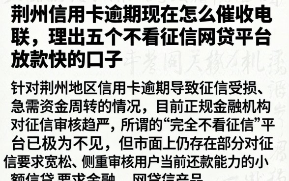 荆州信用卡逾期现在怎么催收电联，理出五个不看征信网贷平台放款快的口子