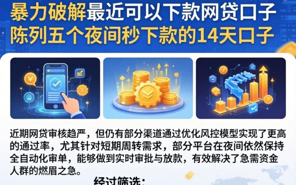 暴力破解最近可以下款的网贷口子，陈列五个夜间秒下款的14天口子