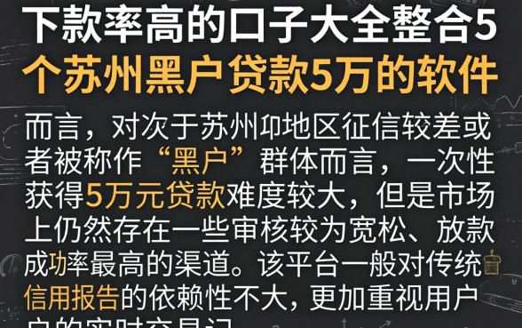 下款率高的口子大全,整合5个苏州黑户贷款5万的软件