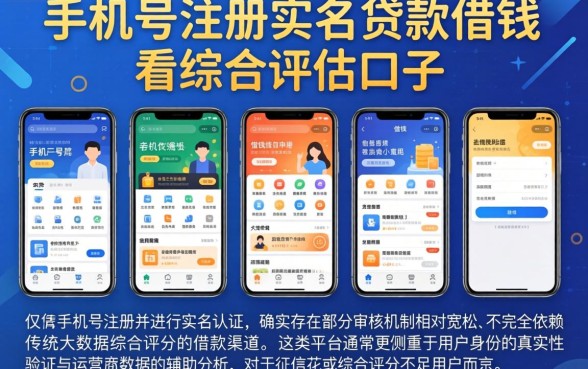 手机号注册实名贷款借钱，陈列五个借钱平台不看综合评估的口子