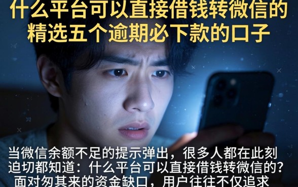 什么平台可以直接借钱转微信的，精选五个逾期必下款的口子