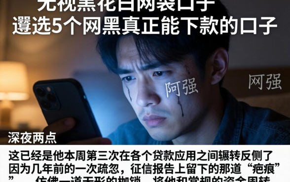 无视黑花白的网袋口子，遴选5个网黑真正能下款的口子