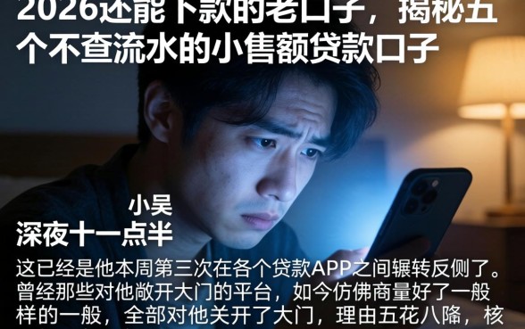 2026还能下款的老口子，揭秘五个不查流水的小额度贷款口子