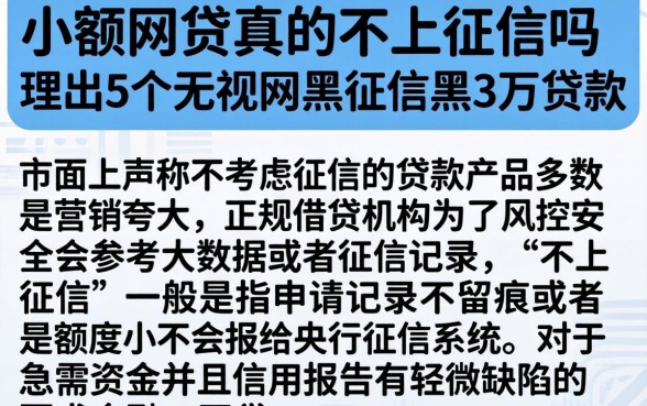 小额网贷真的不上征信吗，理出5个无视网黑征信黑3万贷款