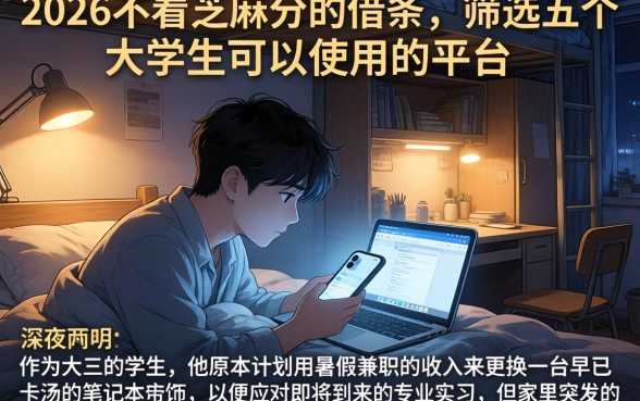 2026不看芝麻分的借条，筛选五个大学生可以使用的平台