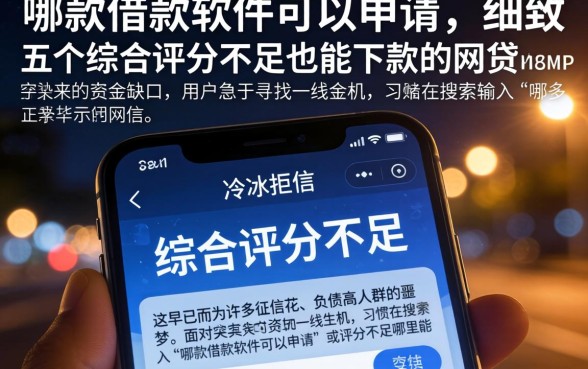哪款借款软件可以申请，细致阐述五个综合评分不足也能下款的网贷