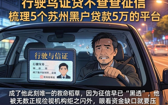 行驶证贷不查查征信，梳理5个苏州黑户贷款5万的平台