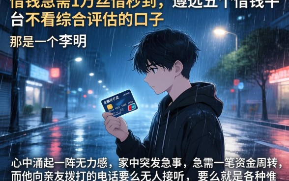 借钱急需1万丝借秒到，遴选五个借钱平台不看综合评估的口子