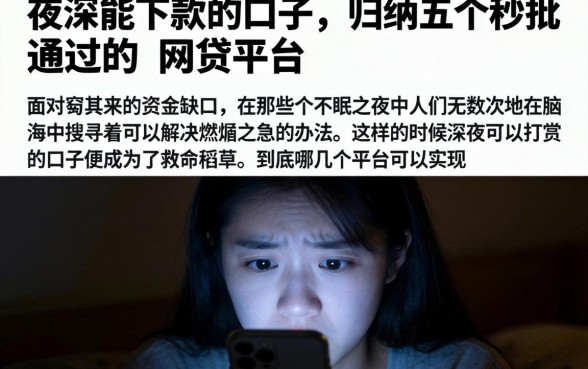 夜深能下款的口子，归纳五个秒批通过的网贷平台