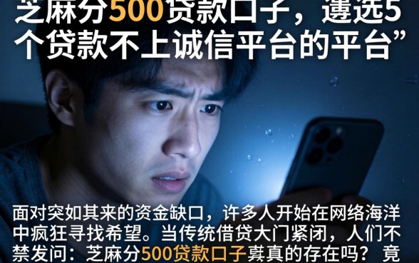 芝麻分500贷款口子,遴选5个贷款不上诚信平台的平台