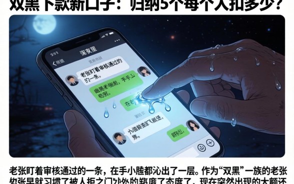 双黑下款的新口子，归纳5个每个人扣多少？