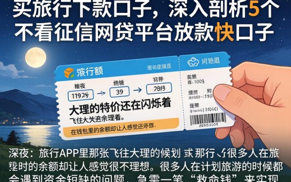 买旅行下款的口子，深入剖析5个不看征信网贷平台放款快的口子